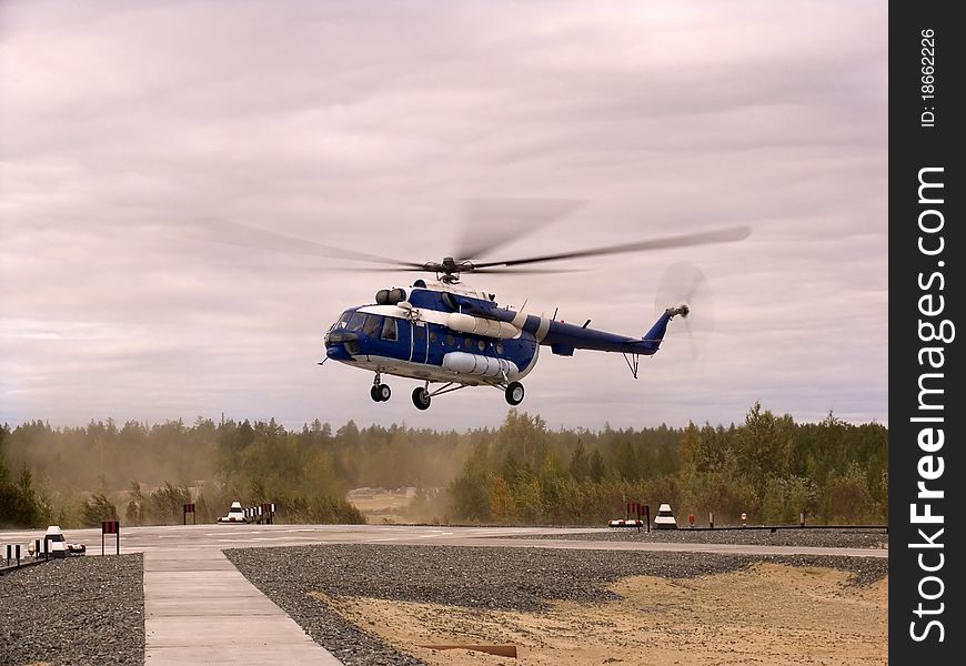Helicopter Fly Over Airport