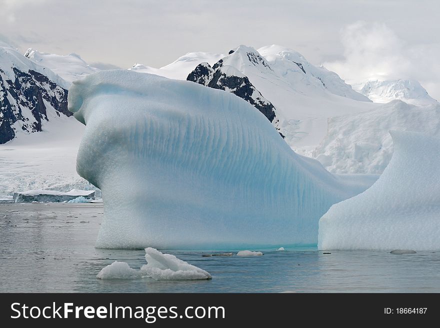 Blue iceberg in Antarctica ocean. Blue iceberg in Antarctica ocean