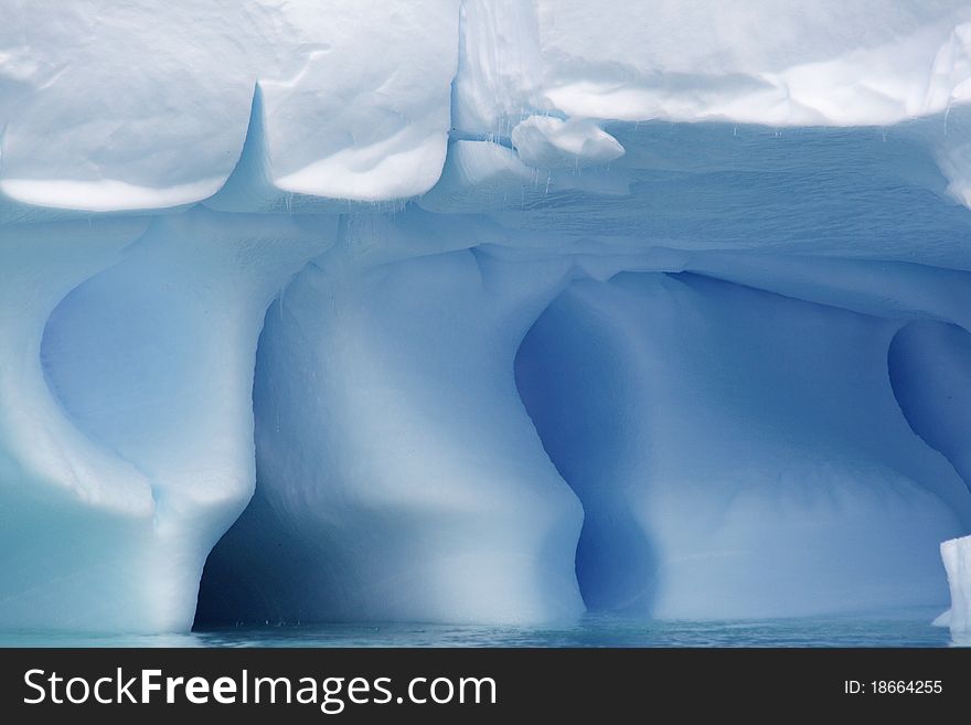 Blue iceberg in Antarctica ocean. Blue iceberg in Antarctica ocean