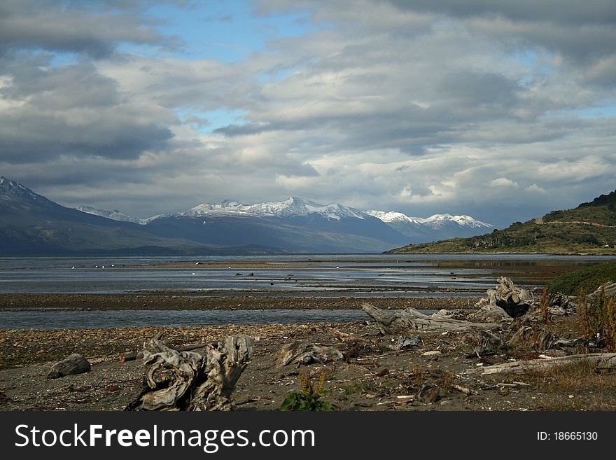 Beagle Channel between Argentina and Chile. Beagle Channel between Argentina and Chile