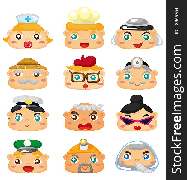 Cartoon People Face Icon