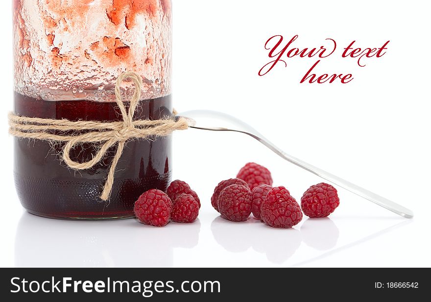 Delicious jam made from fresh berries (easy removable text). Delicious jam made from fresh berries (easy removable text)