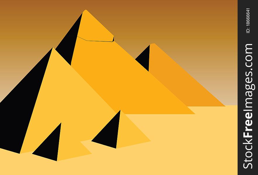 Illustration of the pyramids of egypt