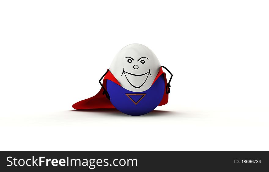 Superhero egg on white background. Superhero egg on white background