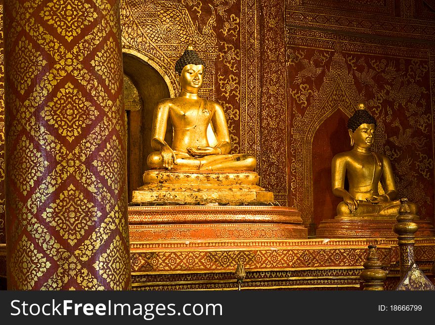 Gold Buddha in Chiangmai Thailand. Gold Buddha in Chiangmai Thailand