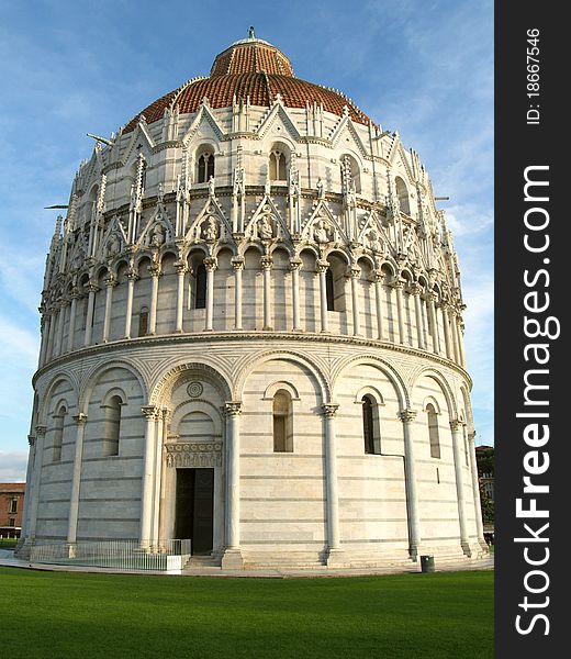 Piazza dei miracoli, with the Basilica in Pisa, Italy