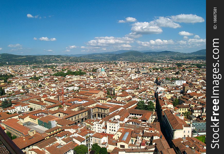View from the dome looking over Florence, Italy