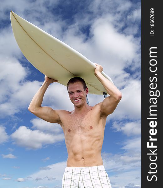 Muscular Surfer Dude