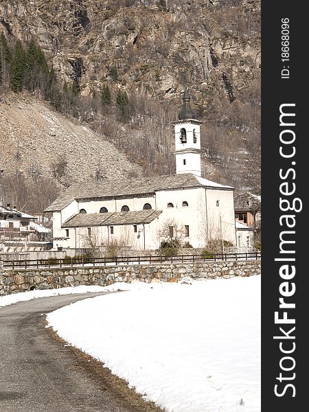 Picture of an ancient church in Aosta Valley, Italy. Picture of an ancient church in Aosta Valley, Italy