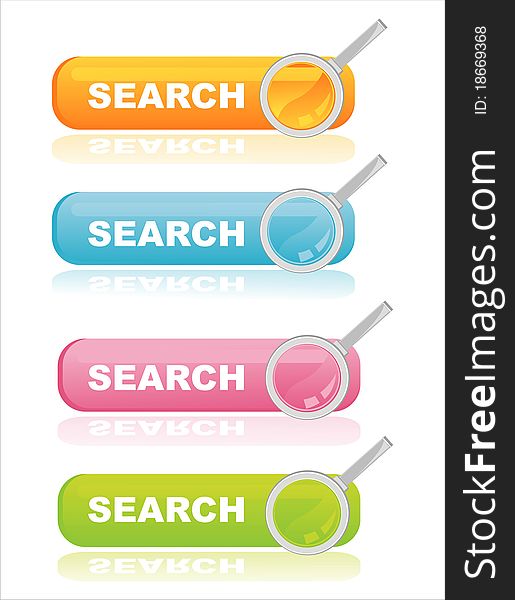 Set of 4 colorful search banners