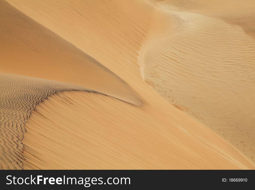 Magnetite edged and slip face of Dunes in Namibia