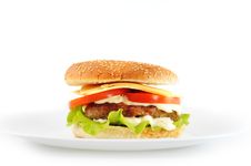 Hamburger With Cutlet Royalty Free Stock Photography