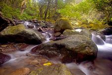 Cascade Falls Over Old Plum River With Rocks Royalty Free Stock Photos Cascade Falls Over Old Plum River With Rocks Royalty Free Stock Photos