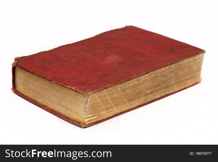 Old red book isolated on a white background. Old red book isolated on a white background