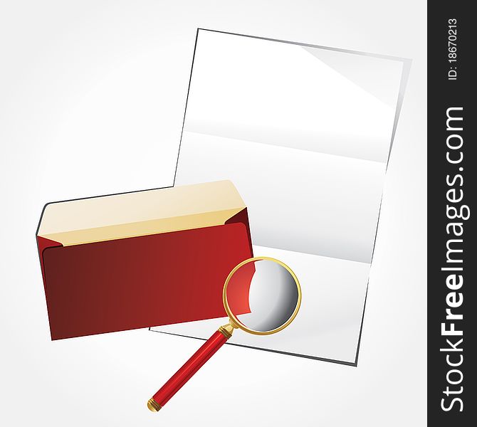 Vector illustration of open envelope and empty letter.