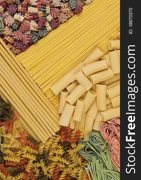 Colorful Italian Pasta Collection with seven different products