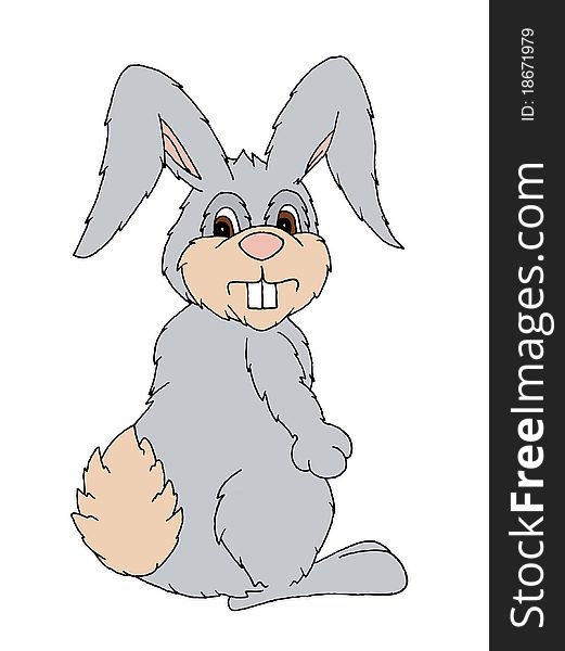 Hand drawn illustration of a bunny rabbit. Hand drawn illustration of a bunny rabbit