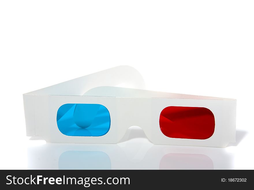 Threedimensional glasses isolated over white