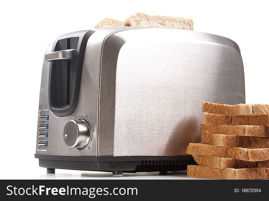 A toaster and a special bread for toast.