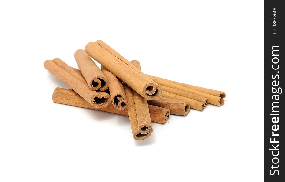 Cinnamon sticks isolated on a white background