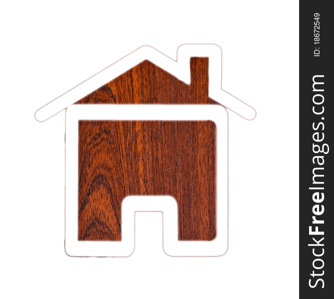 Silhouette of a house on a wooden texture. Silhouette of a house on a wooden texture