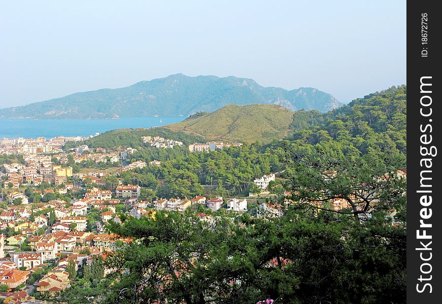 High view of marmaris resort in turkey. High view of marmaris resort in turkey