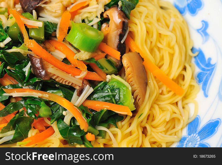 Healthy and nutritious vegetarian noodle delicacy prepared with a variety of vegetables