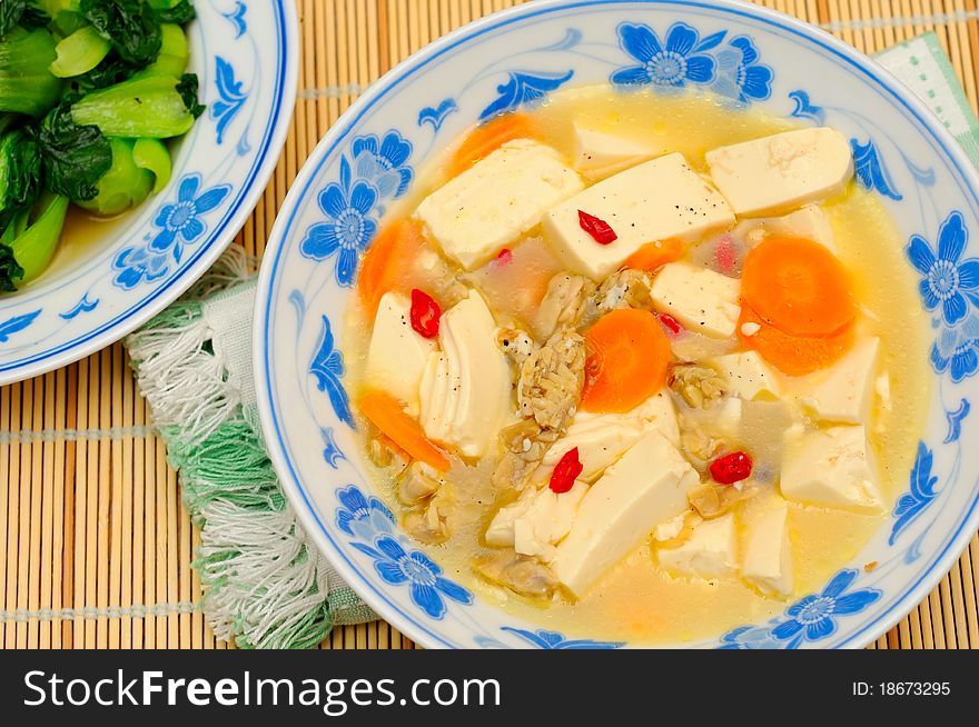Simple vegetarian bean curd for a healthy meal.