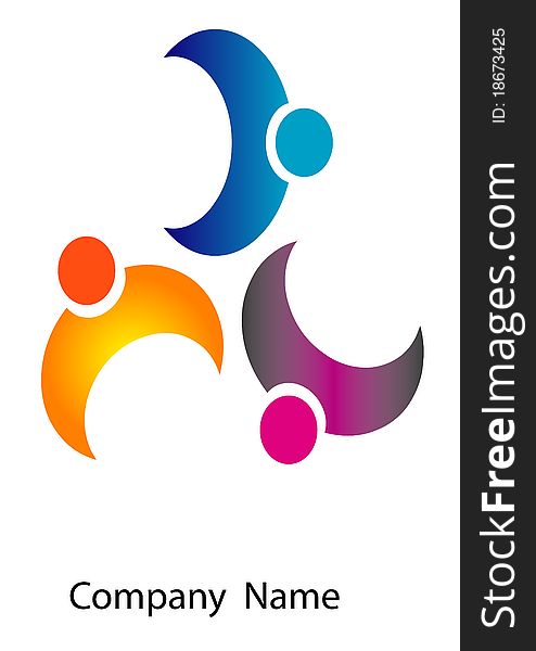 Illustration art of corporate stylish logo with white background