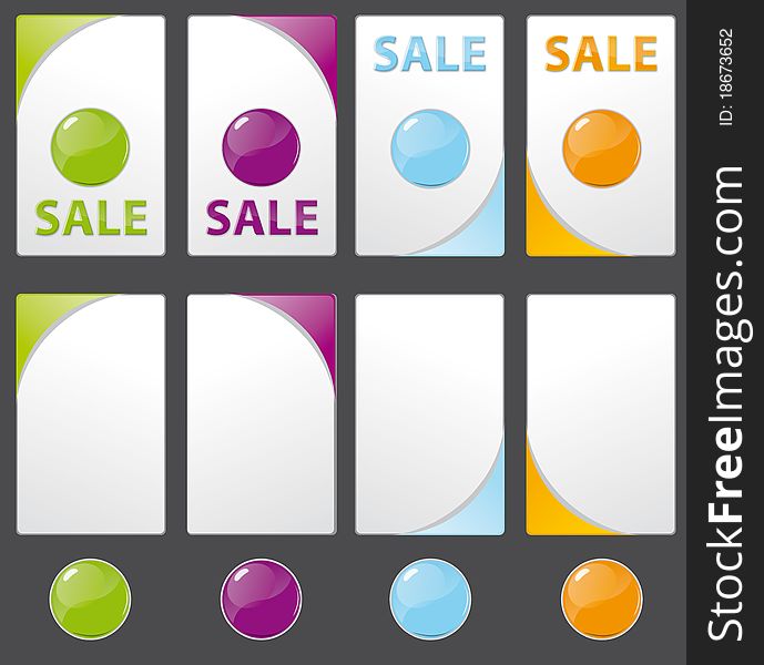 Colored buttons,  strips, bars, tape for web designers. Colored buttons,  strips, bars, tape for web designers