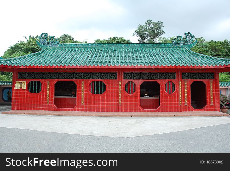 Image of red temple in asia