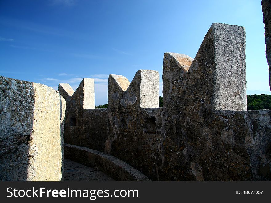 Etruscan fortress in Populonia in Italy