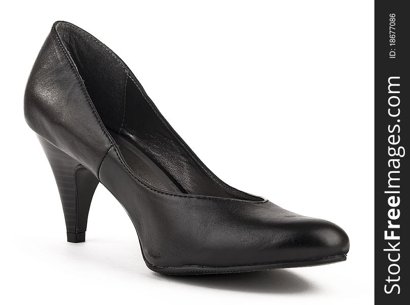 Black high heel shoe