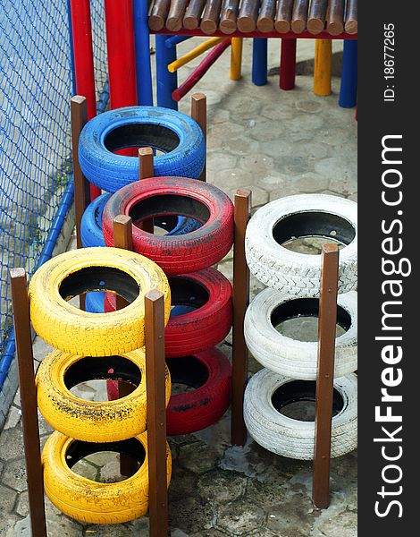 Playground in a child school. Playground in a child school