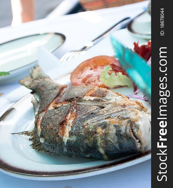 Fish from tenerife lying on a plate. Fish from tenerife lying on a plate