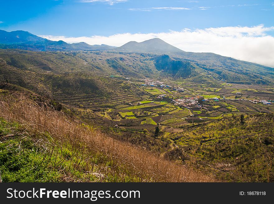A beautiful view of some fields in tenerife. A beautiful view of some fields in tenerife