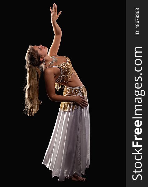 Young Woman Posing In Oriental Arabian Costume