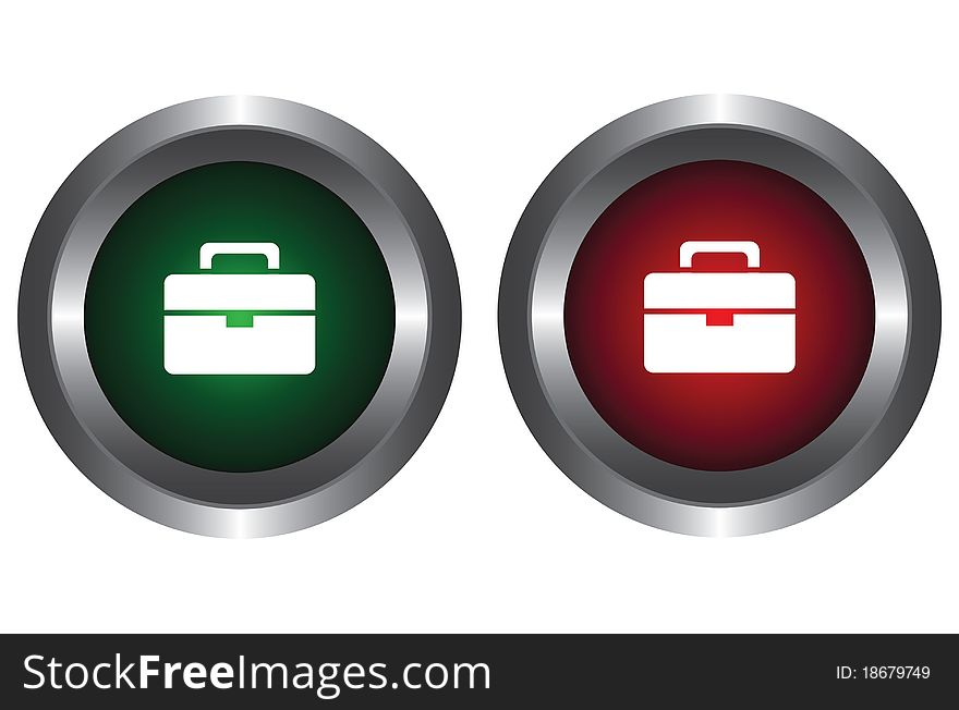 Two buttons with a portfolio on a white background