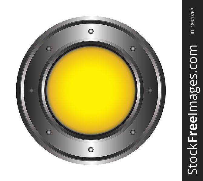 Big yellow button on a white background