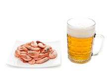 Fried Prawns And Fresh Beer Stock Photo Fried Prawns And Fresh Beer Stock Photo