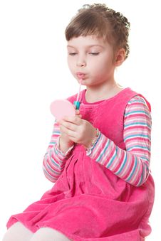 Little Girl With Lipstick Stock Images Little Girl With Lipstick Stock Images
