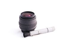 Dirty Lens With Cleaning Tool Stock Photography