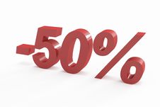 50 Percent Discount Sign Stock Image