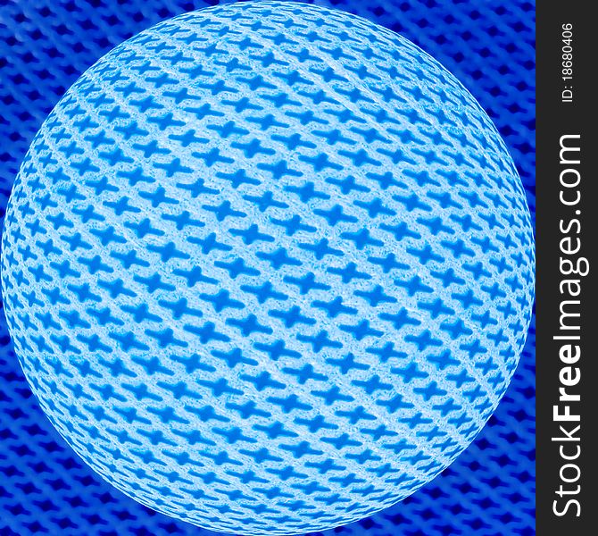 A blue globe of textured nylon fabric