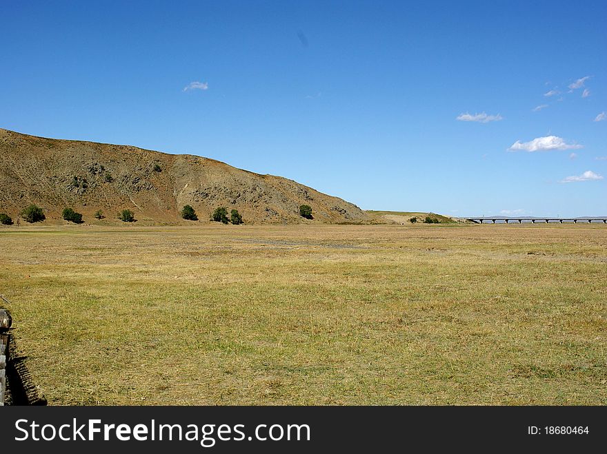 Steppes of Mongolia, in Asia. Steppes of Mongolia, in Asia