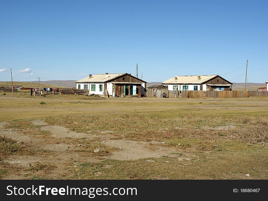 A small village in the steppes of Mongolia. A small village in the steppes of Mongolia
