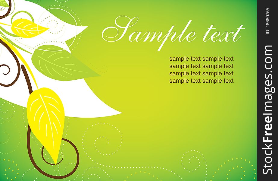 Text card with beautiful leaves