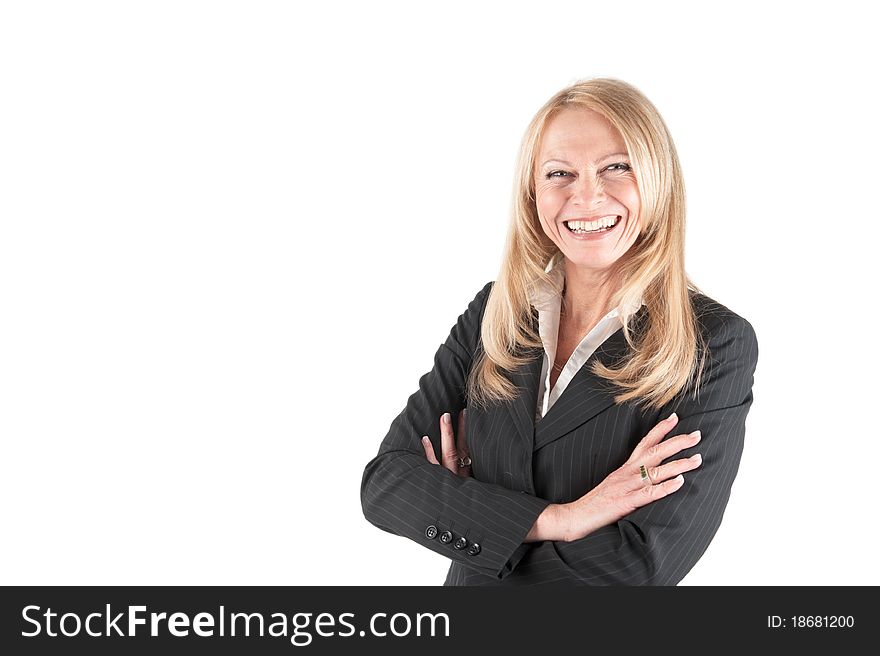 Middle aged Business woman on isolated background. Middle aged Business woman on isolated background