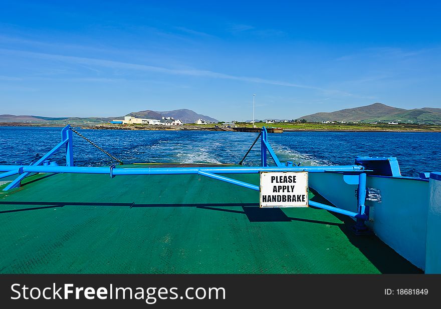 Ferry boat cross, summer day,  Valencia Island, Ireland. Ferry boat cross, summer day,  Valencia Island, Ireland