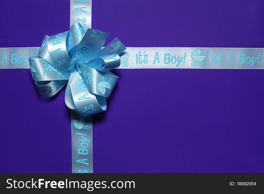 Tied gift light blue ribbon